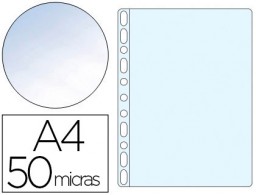 10 fundas multitaladro Q-Connect A4 polipropileno 50µ cristal